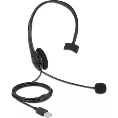 Afbeelding van DeLOCK 27177 hoofdtelefoon/headset Hoofdband USB Type A Zwart