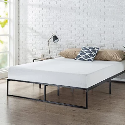 Afbeelding van ZINUS Lorelai 31 cm bedframe met metalen platform, lattenbodem, opbergruimte onder het bed, eenvoudig te installeren, 140 x 190 cm, zwart