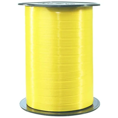 Afbeelding van Clairefontaine 601715C een spoel glad bolduc lint 500 m x 0,7 cm citroengeel decoratief cadeau lint, doe het zelf, geschenkverpakking
