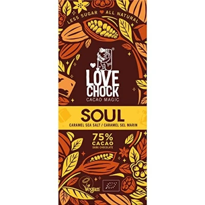 Afbeelding van Lovechock SOUL Caramel Sea Salt 75% Cacao 70g