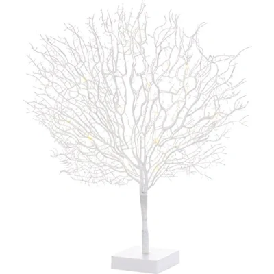 Afbeelding van Lunartec Decoratieve lichtboom: moderne lichtboom met 25 warmwitte leds, 50 cm, wit (kleine lichtboom, boomdecoratie, kerstverlichting)