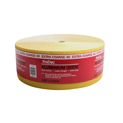 Afbeelding van ProDec Rol aluminiumoxide schuurpapier, geel, 40 korrels, extra dik, 50 m x 115 mm