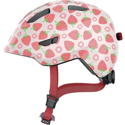 Afbeelding van Abus Smiley 3.0 LED Rose Strawberry Kinder Fietshelm