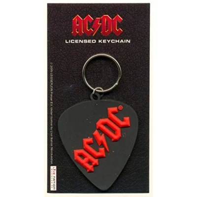 Afbeelding van AC/DC Rubber sleutelhanger plectrum vorm