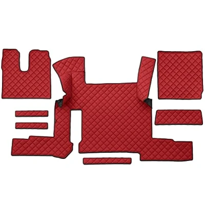Afbeelding van F CORE truck accessoires Vloer volledige mat compatibel voor MAN TGX 01.18 03.20 AUTOMAAT 2 laden ROOD
