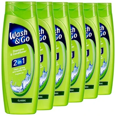 Afbeelding van Wash &amp; Go Set van 6 klassieke 2 in 1 shampoo en conditioner, 400 ml