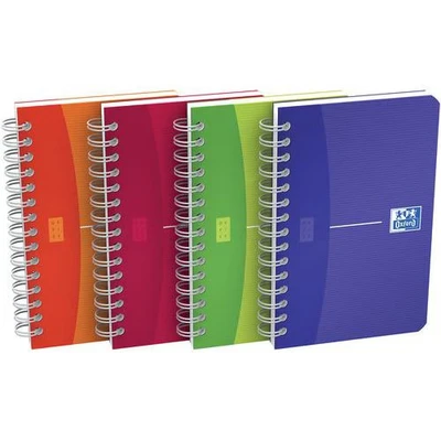 Image de Lot de 10 Carnets reliure spirale, Format 9 x 14 cm, 180 pages, petits carreaux papier 90g
