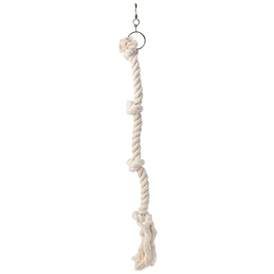 Afbeelding van Nobby vogel speeltouw knoop 4 knopen wit 2,5 x 67 cm 1 ST