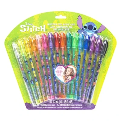 Image de Stitch Ensemble de 16 stylos à paillettes pour le corps , couleurs vives et scintillantes, partir 3 ans, par Townley Girl