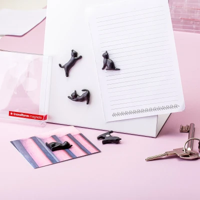 Afbeelding van Trendform Magnet Meow set van 5 zwart