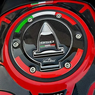 Afbeelding van Resin Bike Motorfietssticker compatibel met Ducati Multistrada 950 2018 2020. Bescherming tankdop tegen stoten en schaafwonden. 3D sticker hars