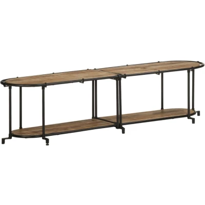 Afbeelding van vidaXL Tv meubel 160x42x40 cm massief ruw mangohout