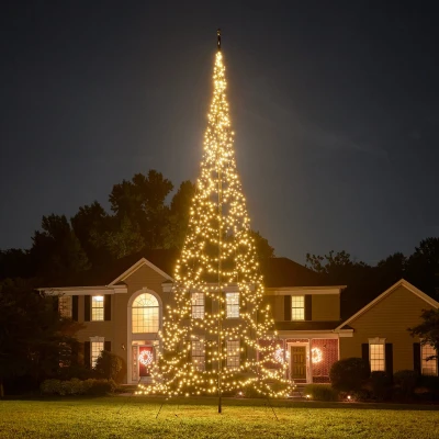 Afbeelding van Fairybell Vlaggenmast Kerstboom 8 meter 1500 LED lampjes Twinkle