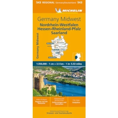 Afbeelding van Germany Midwest Michelin Regional Map 543