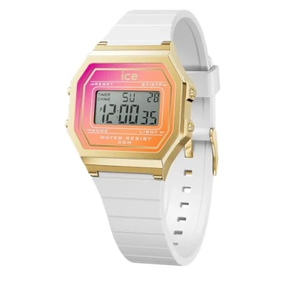Afbeelding van Ice Watch Digit Retro White Sunkissed 022720 Horloge Siliconen Wit Ø 33 mm