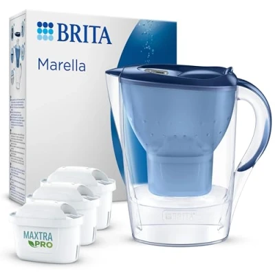 Afbeelding van Brita Marella Waterfilterkan Blauw 2.4L 3 MAXTRA PRO AIO Filters Duurzaam verpakt