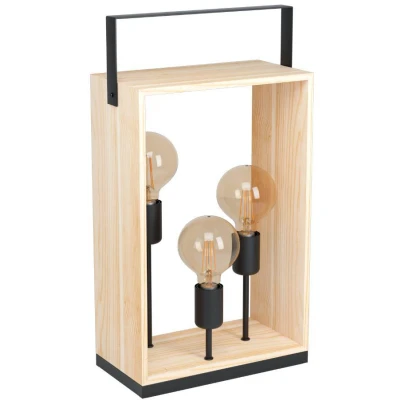 Afbeelding van EGLO Famborough Tafellamp E27 56,5 cm Zwart/Hout