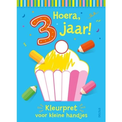 Image de Hoera, 3 jaar! Kleurpret voor kleine handjes
