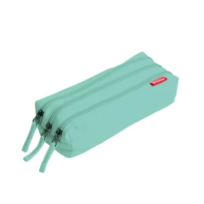 Afbeelding van Enri, Schooltas met 3 vakken, uniseks, 21 x 9 8 cm, kleur: blauwgroen
