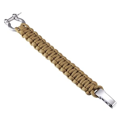 Afbeelding van DonDon Survivalarmband voor heren, van paracord, gevlochten armband met roestvrijstalen sluiting, Stof