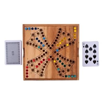Afbeelding van Engelhart 350262 Coffret de Jeu Tock Écologique Idéal en voyage 4 Joueurs Parcours avec Cartes À partir 6 Ans Société Bois Amusant et Stratégique