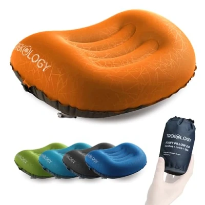 Afbeelding van Trekology Aluft 2.0 Ultralicht opblaasbaar reiskampeerkussen Samendrukbaar compact comfortabel ergonomisch nek en lendensteunkussen