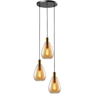 Afbeelding van Freelight Hanglamp Dorato 3 lichts Ø 35 cm zwart goud