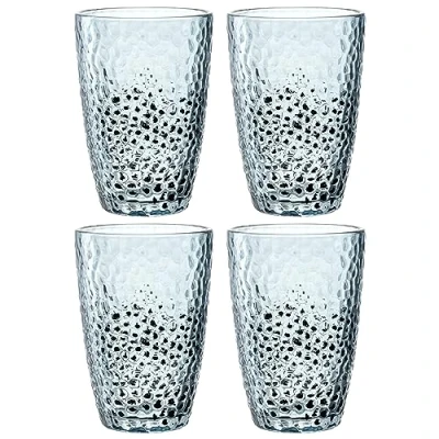 Afbeelding van Longdrinkglas 340ml blauw MATERA set van 4