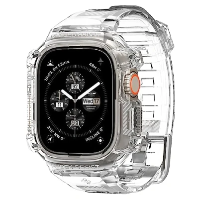 Afbeelding van Spigen Rugged Armor Geschikt voor Apple Watch Ultra 49mm Transparant