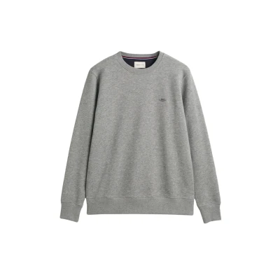 Afbeelding van GANT REG Shield Cneck Sweater, Heren, Maat: XL, Grau