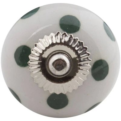 Afbeelding van Good in Style Meubelknop 40mm wit groen gestippeld donker