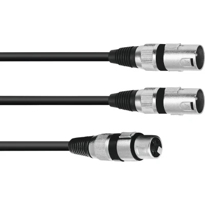 Afbeelding van Omnitronic Adaptercable XLR(F)/2xXLR(M) 3m bk