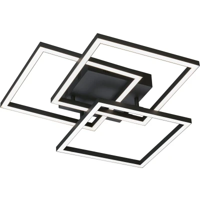Afbeelding van Fischer &amp; Honsel Plafondlamp Seth 4700 lumen Dimbaar 2700 6500K 52 x 52cm Zwart