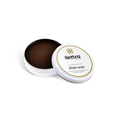 Afbeelding van Lettro Schoenenwas, 100 ml, professionele kwaliteit, meerdere kleuren, buitengewone glans, voor schoenen, tassen, jassen en meer, donkerbruin
