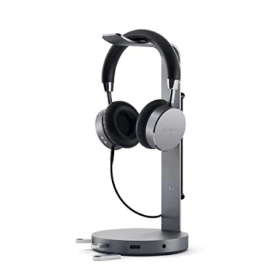 Afbeelding van Satechi Aluminum Headphone Stand Hub space grey ST UCHSHM