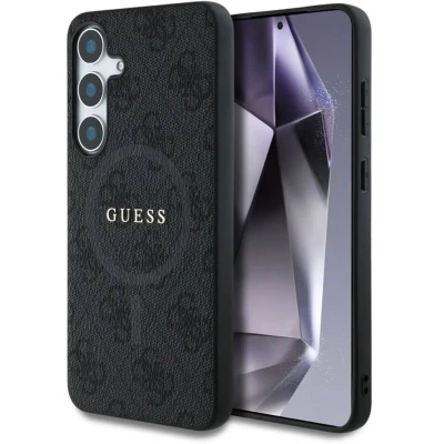 Afbeelding van Guess 4G Ring Classic Logo Hoesje Geschikt voor Samsung Galaxy S25 Plus Back Cover Compatibel met MagSafe / Qi2 Zwart