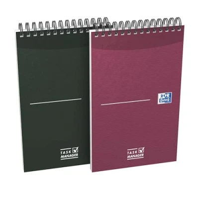 Afbeelding van OXFORD 5 notitieblokken, Task Manager, 12,5 x 20 cm, 140 pagina&#039;s, gelinieerd, 8 mm, spiraalbinding, kaartomslag, verschillende kleuren