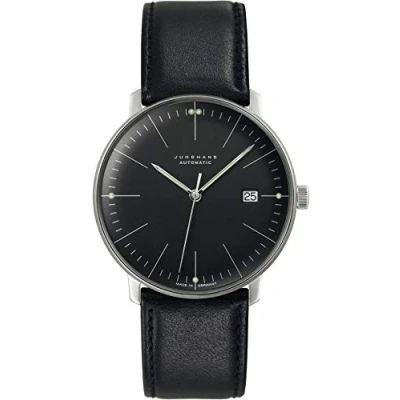 Afbeelding van Junghans Max Bill 27/4701.02 automaat horloge klassiek heren dames vintage zwarte wijzerplaat luxe cadeau
