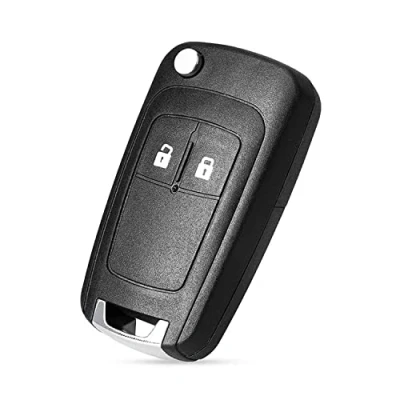 Afbeelding van Heart Horse Autosleutelhoes met 2 knoppen, sleutelhoes compatibel Opel Bu ick Astra J Insignia A Meriva B Zafira C Mokka Chev rolet Orlando Aveo (met lemmet) 1 stuk