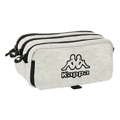 Afbeelding van Pennenetui met 3 vakken Kappa Grey knit Grijs (21,5 x 10 8 cm)
