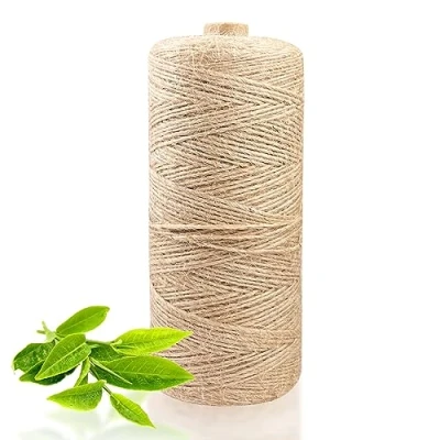 Afbeelding van Magrimaxio Jute touw Scheurvast henneptouw van natuurlijke vezels 1 mm/400 m voor verpakking, knutselen, handwerk, bloemen, decoratie