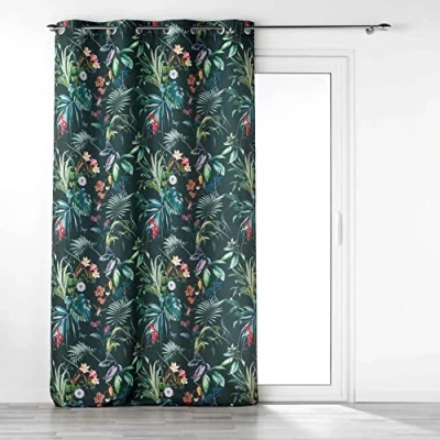 Afbeelding van Douceur d&#039;Intérieur Gordijn, Polyester, Feerie smaragd, 140 x 260cm