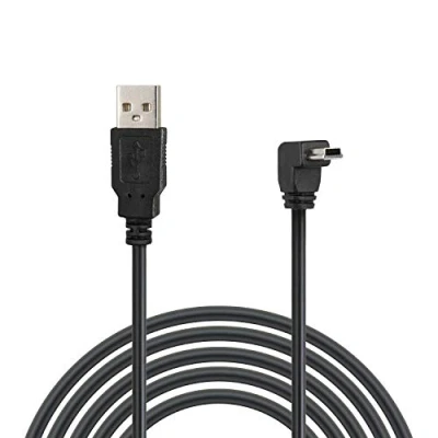 Afbeelding van Wicked Chili Mini USB kabel compatibel met Garmin nüvi 1240, 1350T, 1390T(pro), 350, 360, 610T, 650, 660TFM, 670TFM Hi Speed haakse datakabel voor navigatiesysteem (1,8 m) zwart