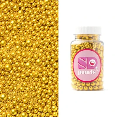 Afbeelding van SD Pearls Perles de sucre comestibles pour gâteaux, muffins et cupcakes (or vieilli métallisé, 10 mm, 90 g)