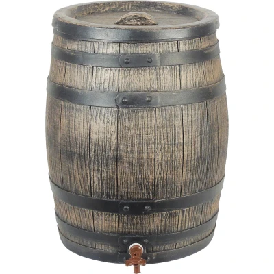 Afbeelding van Regenton Nature 49.5 x Ø 38 cm 50 liter (Houtlook, Met kraan)