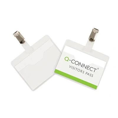 Afbeelding van Q CONNECT badge met clip 90 x 60 mm, doos van 25 stuks