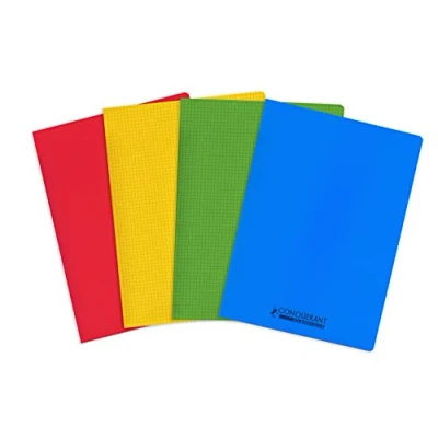 Afbeelding van Conquérant 4 geniete notitieboeken, 24 x 32 cm, kleine ruitjes, 5 5, 96 pagina&#039;s, 90 g