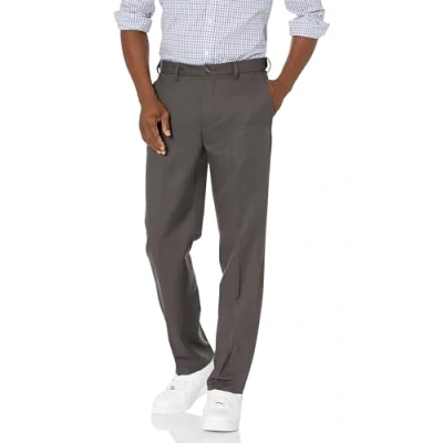 Image de Amazon Essentials Pantalon habillé pour homme, coupe classique, taille extensible à devant plat, gris foncé, 73,7 x cm (l L)