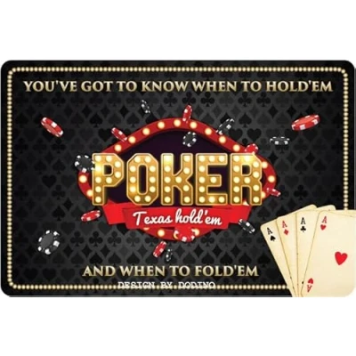 Afbeelding van DODINO Retro metalen bord 20 x 30 cm pokermotief cadeau idee voor casinopokerfans Las Vegas naamplaatje hoogwaardig plaatstaal reliëf 3D effect