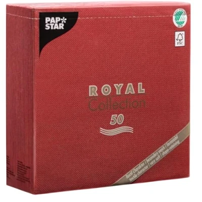 Afbeelding van Papstar Royal Collection 11608 servetten, 1/4, 40 x cm, bordeauxrood, 50 stuks